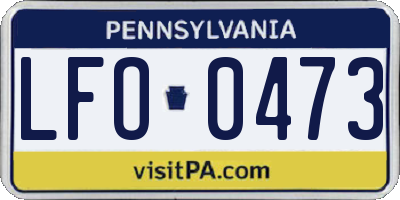 PA license plate LFO0473