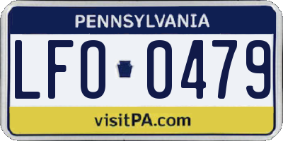 PA license plate LFO0479