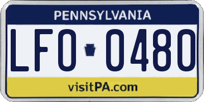 PA license plate LFO0480