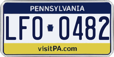 PA license plate LFO0482