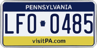 PA license plate LFO0485