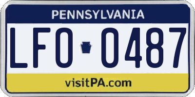 PA license plate LFO0487