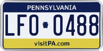 PA license plate LFO0488