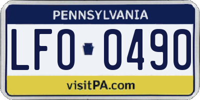 PA license plate LFO0490