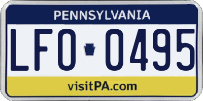 PA license plate LFO0495