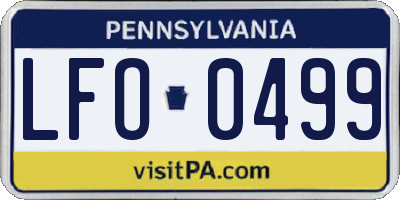 PA license plate LFO0499
