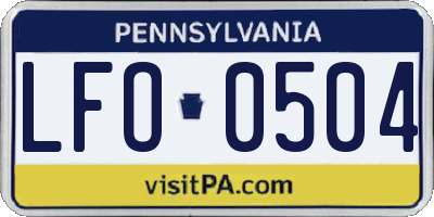 PA license plate LFO0504