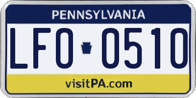 PA license plate LFO0510