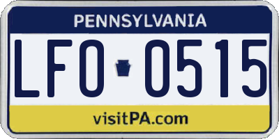 PA license plate LFO0515