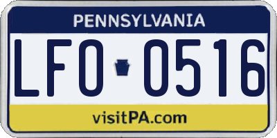 PA license plate LFO0516