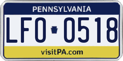 PA license plate LFO0518