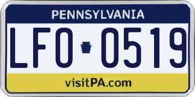 PA license plate LFO0519