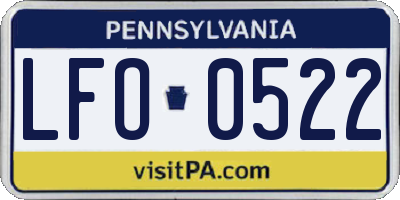 PA license plate LFO0522