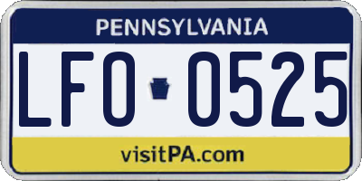 PA license plate LFO0525