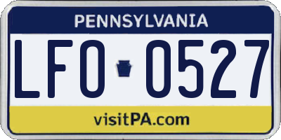 PA license plate LFO0527