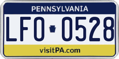 PA license plate LFO0528