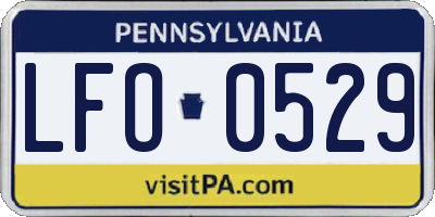 PA license plate LFO0529