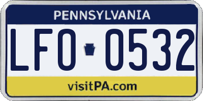 PA license plate LFO0532