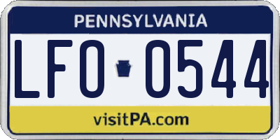 PA license plate LFO0544