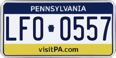 PA license plate LFO0557