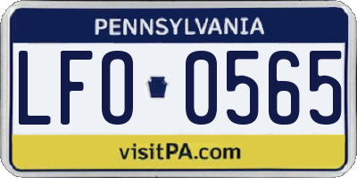 PA license plate LFO0565