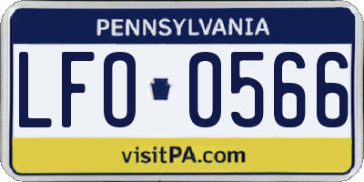 PA license plate LFO0566