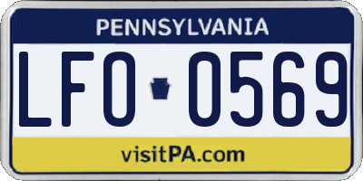 PA license plate LFO0569