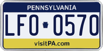 PA license plate LFO0570