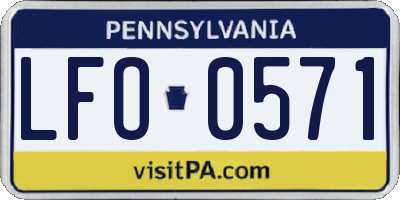 PA license plate LFO0571