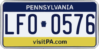 PA license plate LFO0576