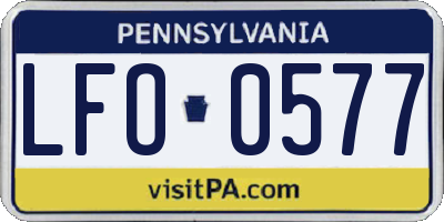 PA license plate LFO0577