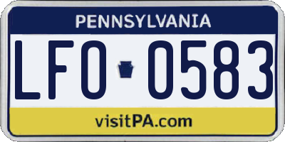 PA license plate LFO0583
