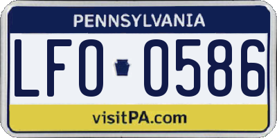 PA license plate LFO0586