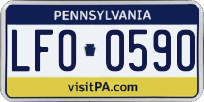 PA license plate LFO0590