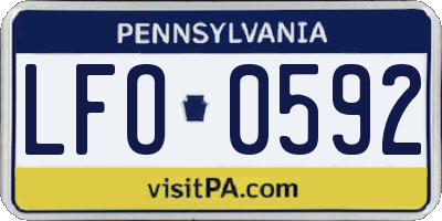PA license plate LFO0592