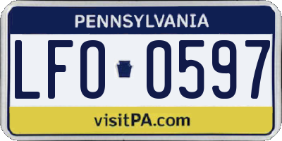 PA license plate LFO0597