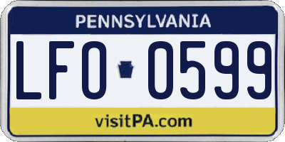 PA license plate LFO0599