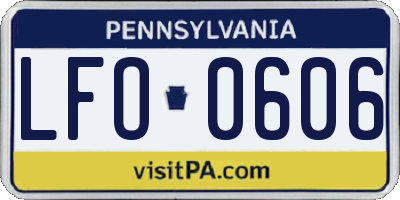 PA license plate LFO0606