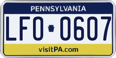 PA license plate LFO0607