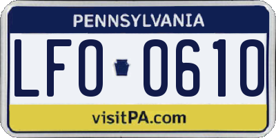 PA license plate LFO0610