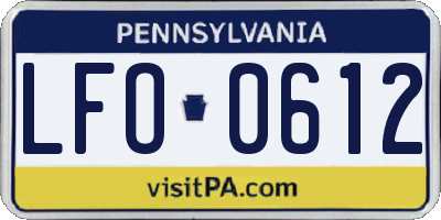 PA license plate LFO0612