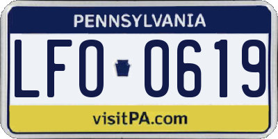 PA license plate LFO0619