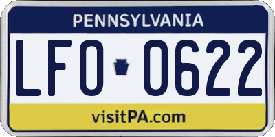 PA license plate LFO0622