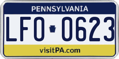 PA license plate LFO0623