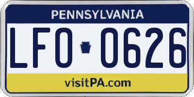 PA license plate LFO0626