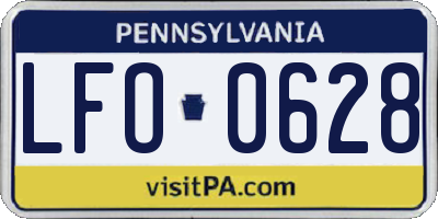 PA license plate LFO0628