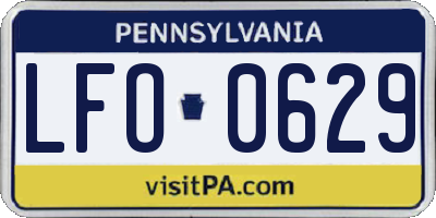PA license plate LFO0629