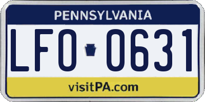 PA license plate LFO0631