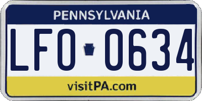 PA license plate LFO0634