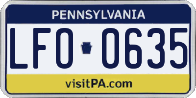 PA license plate LFO0635